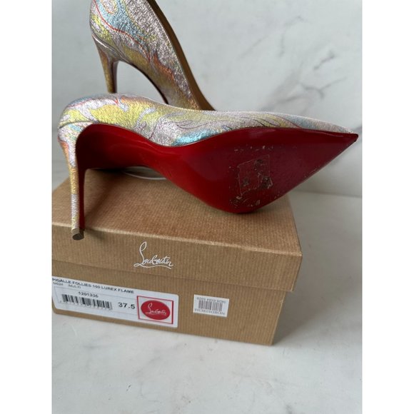 CHRISTIAN LOUBOUTIN Pigalle 109 Lurex Flame Heels Size 37.5 - Picture 7 of 9